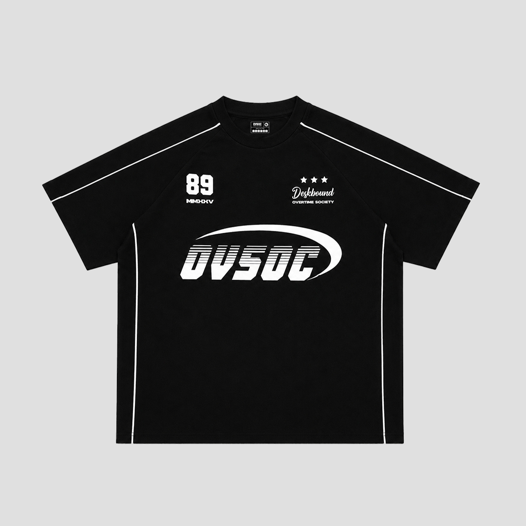 Ovsoc Deskbound Black - Tshirt Boxy Oversize 16s Heavyweight
