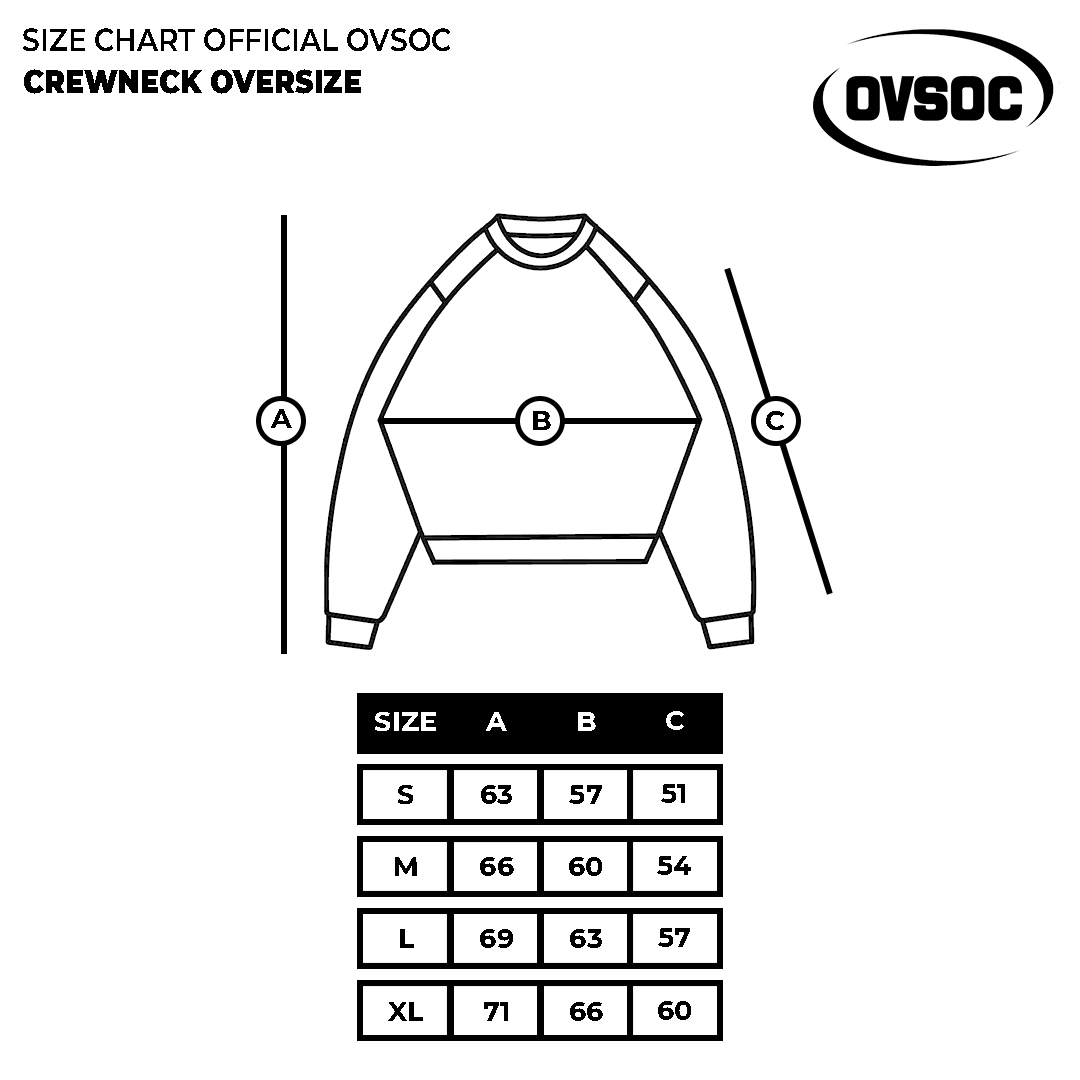 Ovsoc Slave Black - Crewneck Oversize Platisol Cotton Fleece - Gambar 8