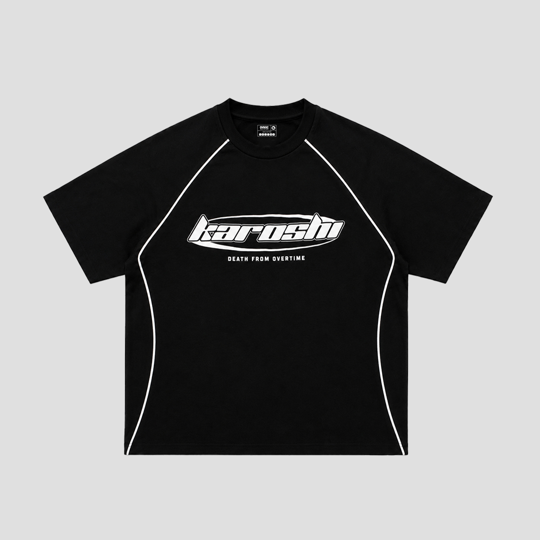 Ovsoc Karoshi Black - Tshirt Boxy Oversize 16s Heavyweight